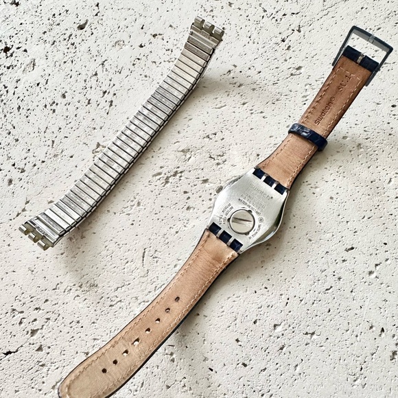 Swatch vintage Irony SUNDOWN SOLID stainless steel unisex watch with two bands - Picture 4 of 7
